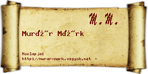 Murár Márk névjegykártya